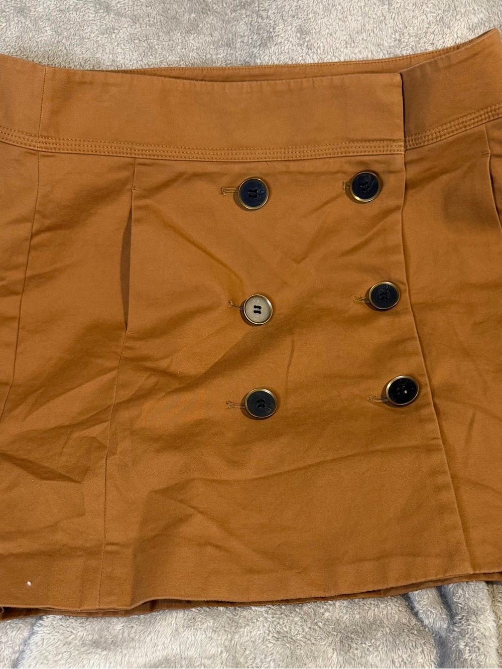 LOFT Double-Breasted Rust Shorts Skort